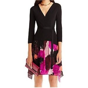 Diane von Furstenberg Black Dancing Explosio Riviera Dress Size 6